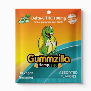 $10.00 Organic 100mg Delta-8 Gummzilla is our strongest dosage and is only meant for the experienced user! Our gummies are vegan friendly and made with organic ingredients without any dyes or artificial colors.