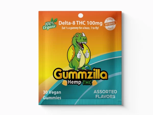 $10.00 Organic 100mg Delta-8 Gummzilla is our strongest dosage and is only meant for the experienced user! Our gummies are vegan friendly and made with organic ingredients without any dyes or artificial colors.